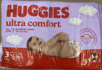 Подгузники унисекс Huggies Ultra Comfort Mega 3 (5-9 кг), 78 шт 