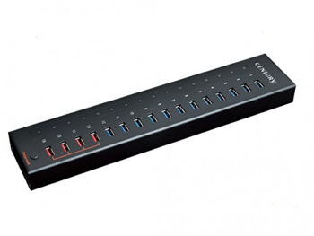 USB  3.0 Hub 16-port Century "CHM-U3P16" Black, (+Power Adapter 12V, 6.5A) 
