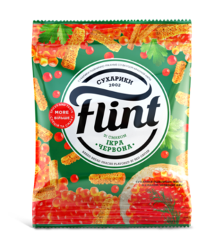 Сухарики Flint 70г со вкусом красной икры 