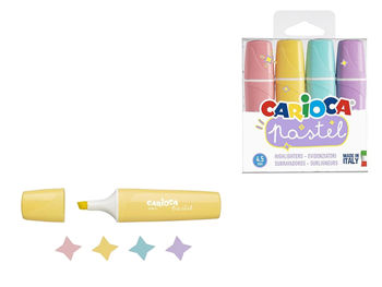 Набор маркеров текстовыделителей Carioca Pastel 4шт, 4.5mm 