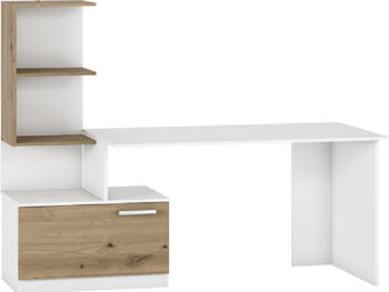 Masa birou Table 1 white / oak sonoma 