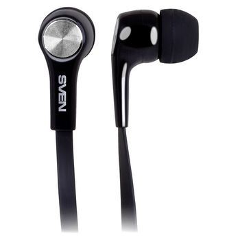 Earphones SVEN E-210M, Black, with Microphone, 4pin 3.5mm mini-jack, cable 1.2m 