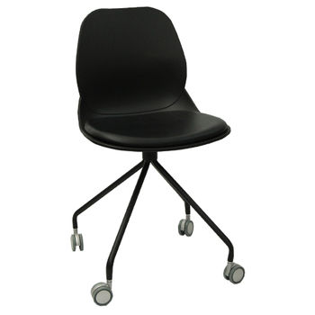 купить Пластиковый стул, металлические ножки с колесами 495x540x825 мм, черный в Кишинёве 