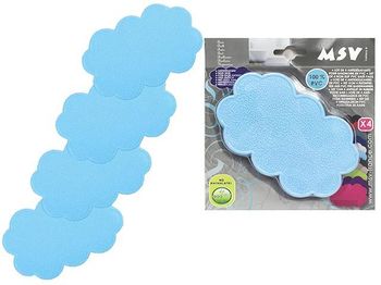 Набор ковриков для ванны 4шт 14.5X9cm MSV "Облака" голубые 