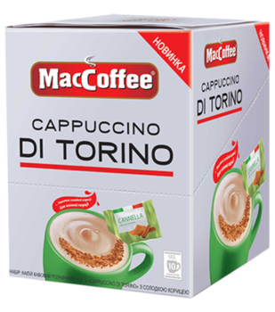 MacCoffee 3в1 Cappuccino di Torino с корицей (10пак в упаковке) 