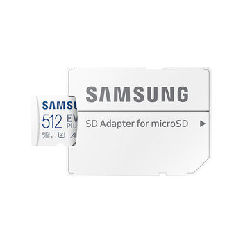 512GB Samsung EVO Plus MB-MC512KA/RU microSDXC (Class 10 UHS-I U3, A2, V30) with Adapter, Transfer Speed up to 130MB/s (card de memorie/карта памяти)