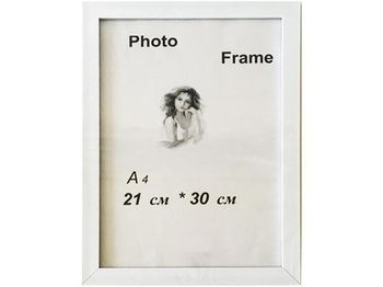Rama foto din lemn 21X30cm, A4, culoare alb 