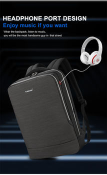 купить Pюкзак бизнес Tigernu T-B3331A для ноутбука 15.6", с USB портом, водонепроницаемый, чёрный в Кишинёве 