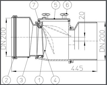 cumpără Clapeta de sens unic D.200 PVC orizontala (clapeta din inox) HL720  HL în Chișinău 