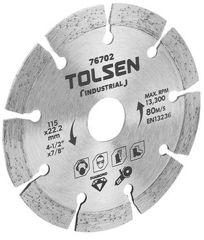 купить Диск алмазный сегментный 100 x 16 мм 4"x5/8"  TOLSEN в Кишинёве 