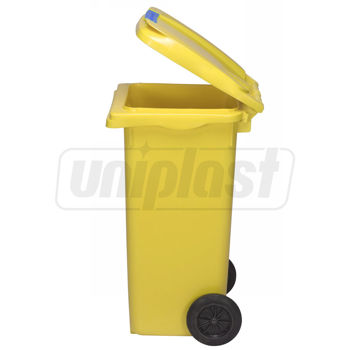 купить Бак мусорный 120 л - на колесах (желтый)  UNI в Кишинёве 