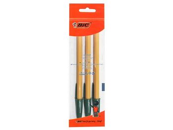 Набор ручек шариковых BIC Orange Fine 3шт, зеленые 