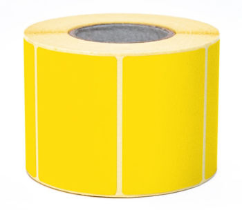 Термокартон желтый 65*39мм (600 т/рулон) 