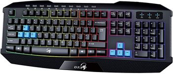 Gaming Keyboard Genius SCORPION K215, Multimedia, Spill-resistant, 7 color backlight, Black, USB 