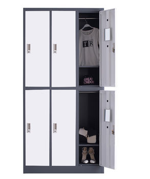 купить Металлический шкаф с 6 дверьми, белый-серый 900x500x1850 mm в Кишинёве 
