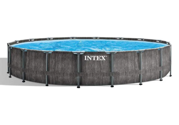 Piscină cu cadru metalic Intex GreyWood Premium, 24311L, Gri închis, 26744 