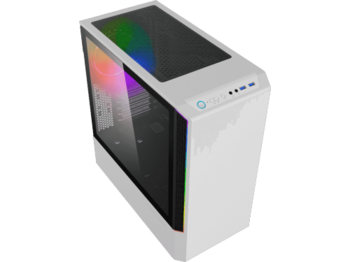 купить Case ATX GAMEMAX Panda T802, 1x120mm ARGB fan, 3xARGB LED strip, PWM/Rainbow HUB, USB3.0, TG, White в Кишинёве 