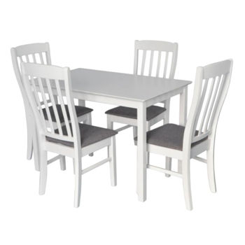 Set masă și scaune Evelin di Costacurta стол Gloria White + 4 стула Wenyi R White/Grey
