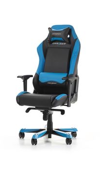Gaming Chairs DXRacer - Iron GC-I11-NB-S4, Black/Black/Blue - PU leather & PVC leather, Gamer weight up to 130kg / growth 160-195cm, Foam Density 52kg/m3, 5-star Wide Alum Base,Gas Lift 4 Class,Recline 90*-135*,Armrests:4D,Pillow-2,Caster-3*PU,W-30kg