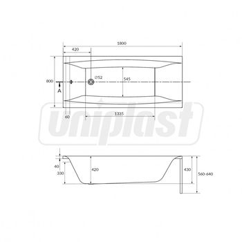 cumpără Сada de baie din acril CERSANIT Virgo 180 x 80 cm dreptunghiulara (8804) în Chișinău 