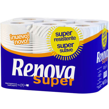 Туалетная бумага Renova Super White, 2 слоя (12 рулона) 