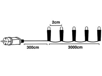 Luminite de Craciun "Ramura" 1500LED extra alb-cald, 30m, 8reg 