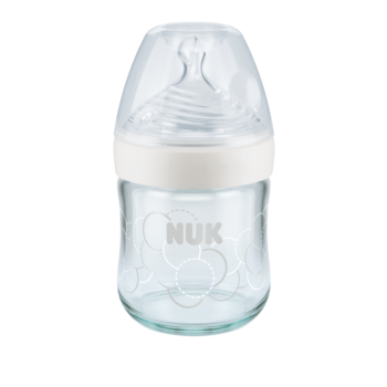 купить Nuk бутылочка стекляная с силиконовой соской Nature Sense, 0-6 мес.120 мл в Кишинёве 
