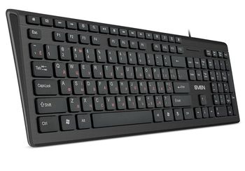 Keyboard SVEN KB-S307M, Multimedia, Power off key , Chocolate layout, Black, USB 