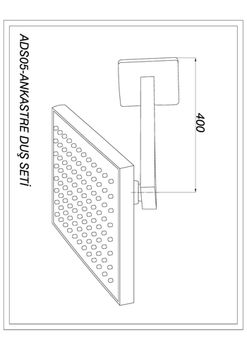 cumpără Cap de dus patrat 200 x 200 mm cu brat din perete ADS05  GPD în Chișinău 