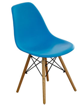 купить Пластиковый стул с деревянными ножками, 500x460x450x820 мм,  голубой в Кишинёве 
