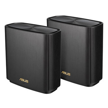 ASUS ZenWiFi AX (XT8) WiFi System (XT8 2 Pack), Black, WiFi 6 802.11ax Mesh System, Wireless-AX6600 574 Mbps+1201 Mbps+4804 Mbps, Tri Band 2.4GHz/5GHz-1/5GHz-2 for up to super-fast 6.6Gbps, WAN:1xRJ45 LAN: 3xRJ45 10/100/1000, USB 3.1