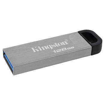 128GB Flash Drive Kingston DTKN/128GB DataTraveler Kyson Silver, Metal casing, USB3.2,  Compact and lightweight (Read 200 MByte/s) (memorie portabila Flash USB/внешний накопитель флеш память USB)