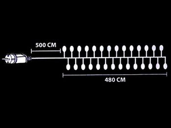 Огни новогодние "Густые" 480microLED т-бел, 4.8m прозр каб 