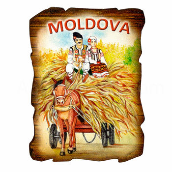 Магнит на холодильник (дерево) - Молдова 