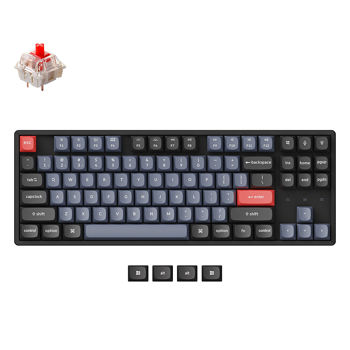 Tastatura Keychron K8 Pro QMK/VIA Wireless Custom Mechanical Keyboard (K8P-J1) Black, 80% TKL layout, Aluminium Frame, RGB Backlight, Gateron G pro Mechanical Red Switch, Hot-Swap, Bluetooth, USB Type-C, gamer (tastatura/клавиатура)