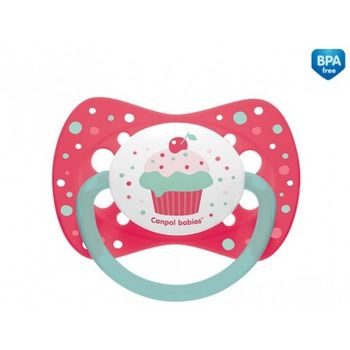 Suzetă din silicon simetrică Canpol 23/283 (6-18 luni), Cupcake 