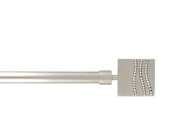 Tija glisanta pentru perdea 210-380cm D16/19mm Luance, argintie mat/strasuri 