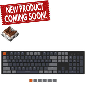 Tastatura Keychron K5 Wireless Custom Mechanical Keyboard (K5-E3), Ultra-slim, Full Size layout, RGB Backlight, Keychron Low-Profile Optical Brown Switch, Hot-Swap, Bluetooth, USB Type-C, gamer (tastatura/клавиатура)