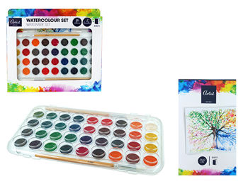 Set de aquarele Artist 36 culori, 2periute, 5 foi de hirtie 