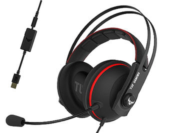 ASUS Gaming Headset TUF Gaming H7 Red, On-board 7.1 virtual surround, Driver 53mm Neodymium, Impedance 32 Ohm, Headphone: 20 ~ 20000 Hz, Sensitivity microphone: -45 dB, Cable 1.2m, USB