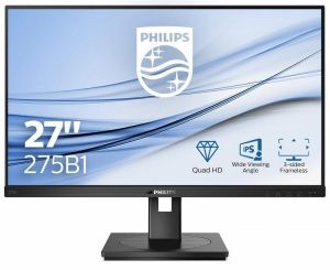 купить 27.0" PHILIPS 275B1, Black, IPS, 2560x1440, 75Hz, 4ms, 300cd,DCR500M:1, HDMI+DVI+DP+USB,Spkrs,Pivot в Кишинёве 