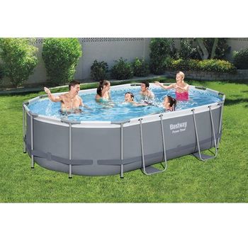 Piscina Power Steel Oval 488x305x107cm, 10949L, cadru metalic 