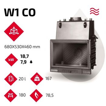 Каминная топка KAWMET W1 CO 18,7 kW с водяным контуром 