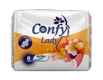 Absorbante igienice pentru femei Confy Lady ULTRA LONG STD, 8 buc. 