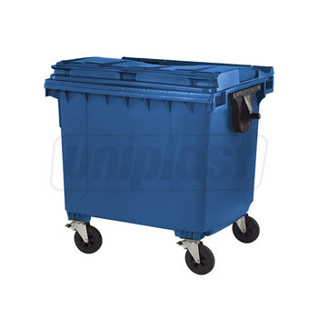 купить Бак мусорный 1100 л пластиковый на колесах (синий) UNI в Кишинёве 