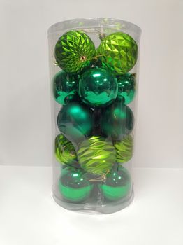 Игрушки для новогодней елки, 8см, 20 шт, зеленый 