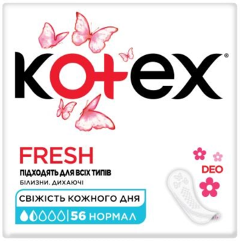 Ежедневные прокладки Kotex Deo Нормал, 56 шт 