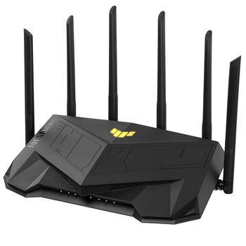 Игровой Wi-Fi роутер маршрутизатор ASUS TUF Gaming AX5400 Dual Band WiFi 6 Gaming Router, WiFi 6 802.11ax Mesh System, AX5400 574 Mbps+4804 Mbps, dual-band 2.4GHz/5GHz-2 for up to super-fast 5.4Gbps, dedicated Gaming Port, WAN:1xRJ45 LAN: 4xRJ45 10/100/1000, ASUS Aura RGB, USB 3.2