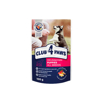 Club 4 Paws Premium для щенков курица в желе 100 gr 