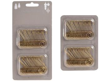 Set carlige pentru decoratiuni 40buc, metal, aurii 